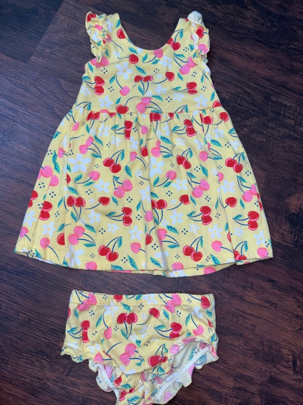 Yellow cherry summer dress toddler 18m kidget